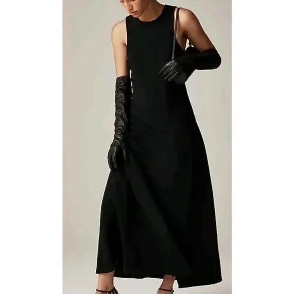 J. Crew Long A-line Dress in Drapey Crepe Size 6 NWT - Picture 1 of 7